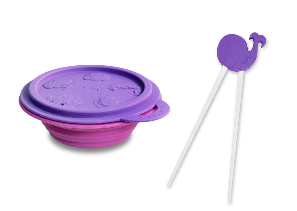 Marcus & Marcus - Collapsable Bowl + Learning Chopsticks Bundle - Marcus&Marcus Collapsable Bowl & Chopstick Bundle